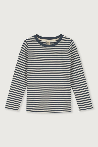 T-shirt met lange mouwen | Blue Gray - Cream