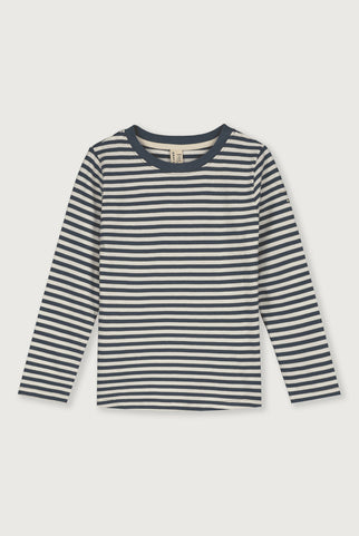 L/S T-Shirt | Blue Grey - Cream