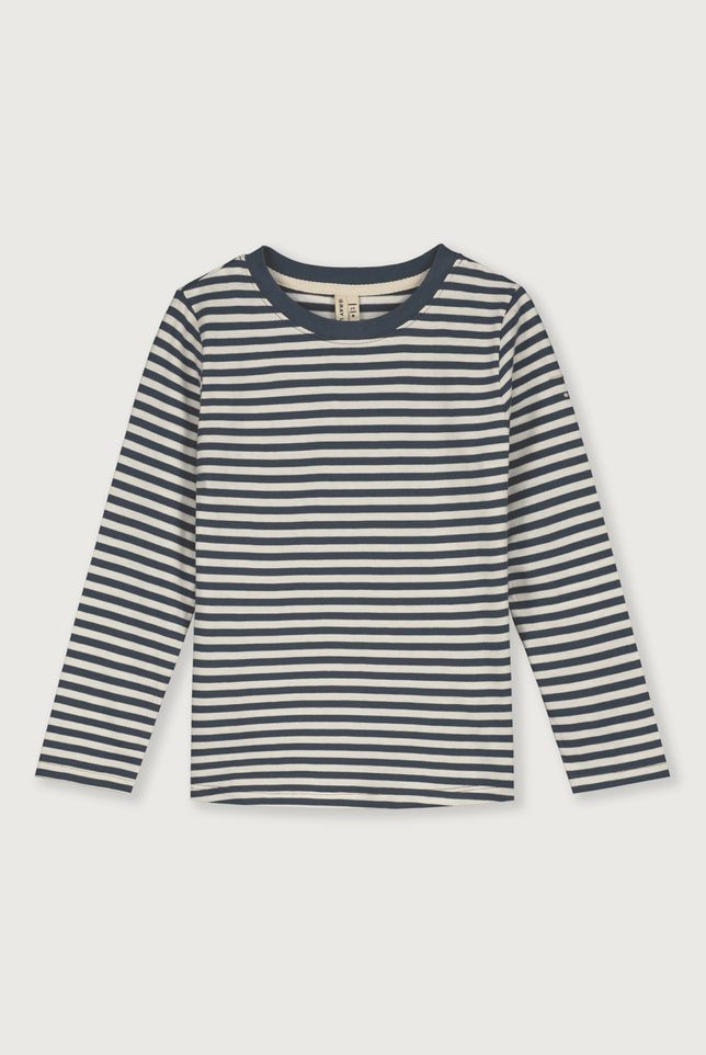 T-shirt met lange mouwen | Blue Gray - Cream