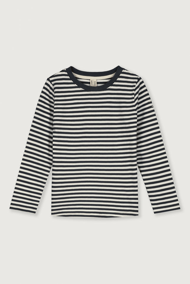T-shirt met lange mouwen | Pirate Black - Cream
