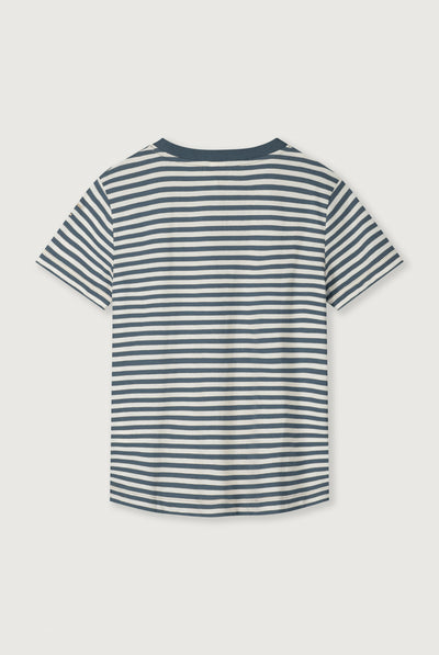 Oversized Tee | Blue Gray - Cream