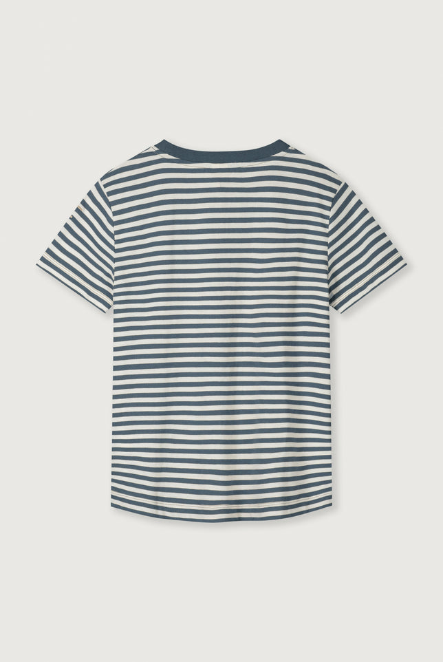 Oversized Tee | Blue Gray - Cream