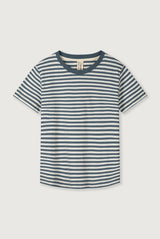 Oversized T-shirt | Blue Gray - Cream