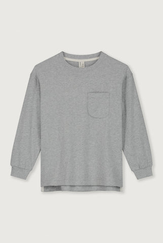 Oversized T-shirt met lange mouwen | Grey Melange