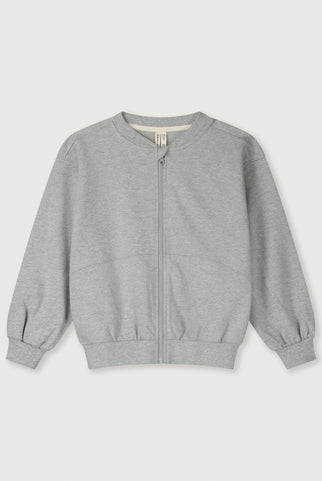 Bomber Sweater mit Reißverschluss | Grey Melange