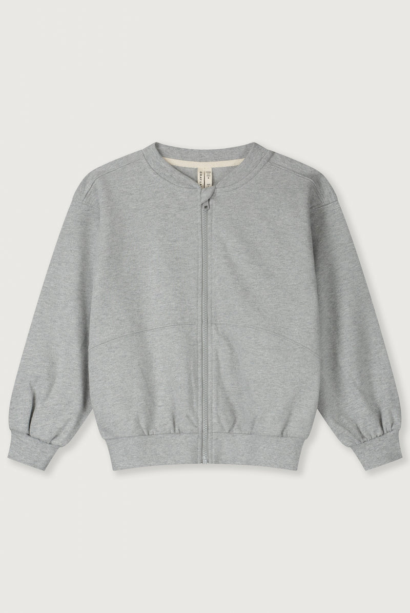 Bomber Sweater mit Reißverschluss | Grey Melange