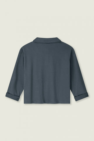 Langarm-Poloshirt | Blue Grey