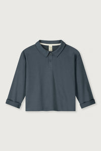 Langarm-Poloshirt | Blue Grey