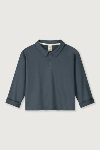 Langarm-Poloshirt | Blue Grey