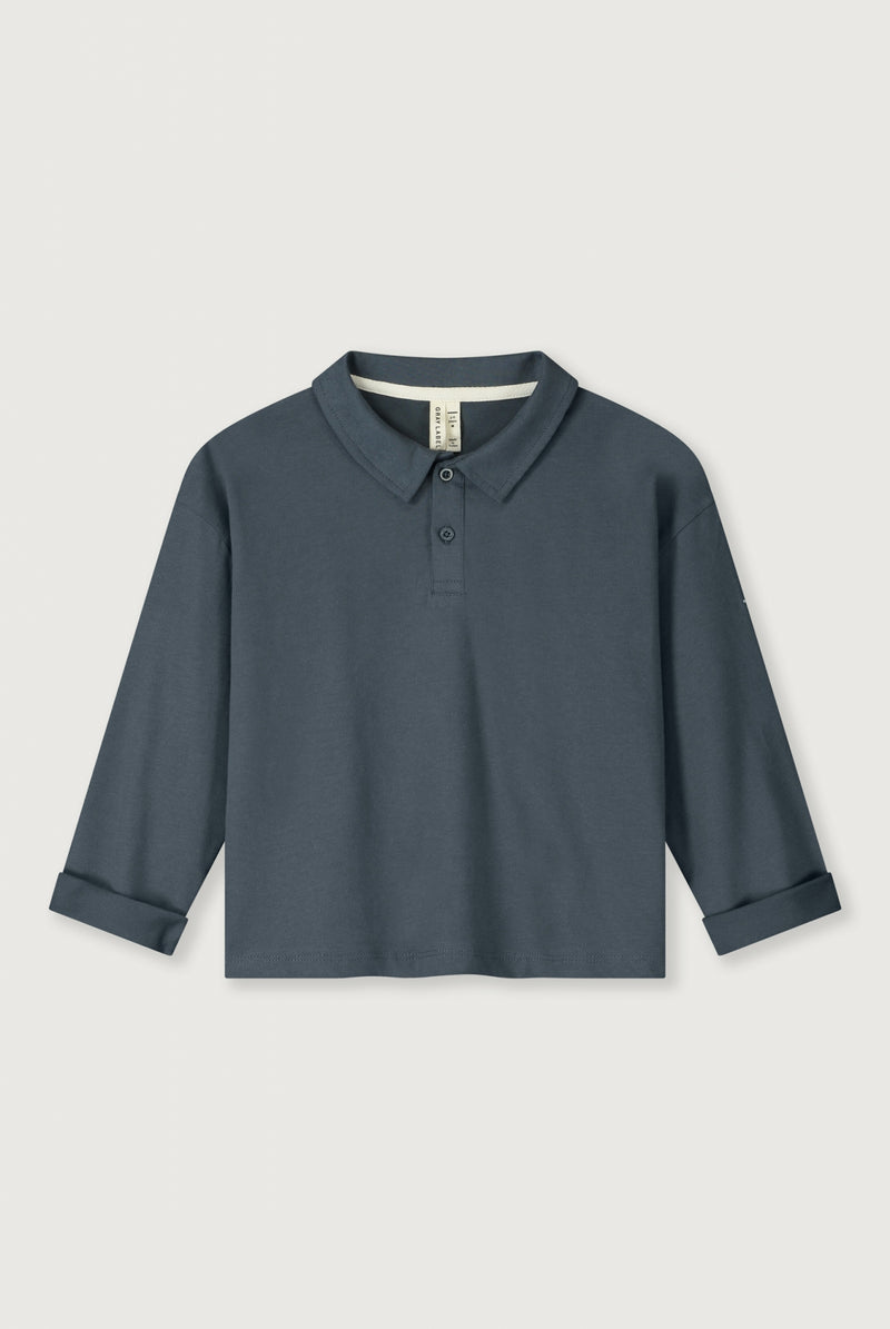 Langarm-Poloshirt | Blue Grey