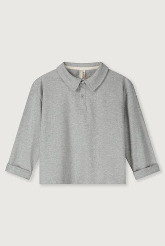 Langarm-Poloshirt | Grey Melange