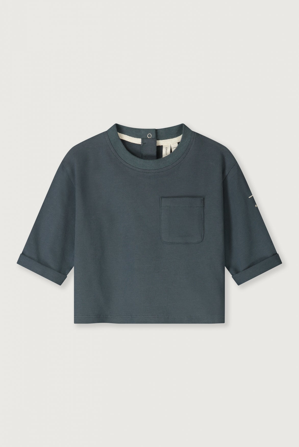 Baby L/S Pocket Tee | Blue Grey