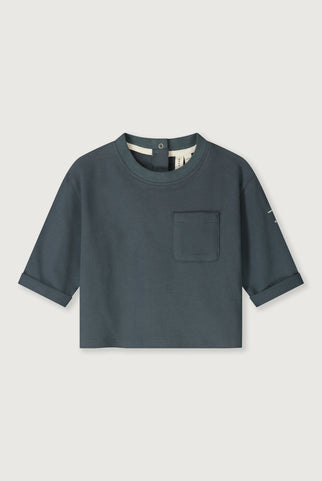 Baby L/S Pocket Tee | Blue Grey