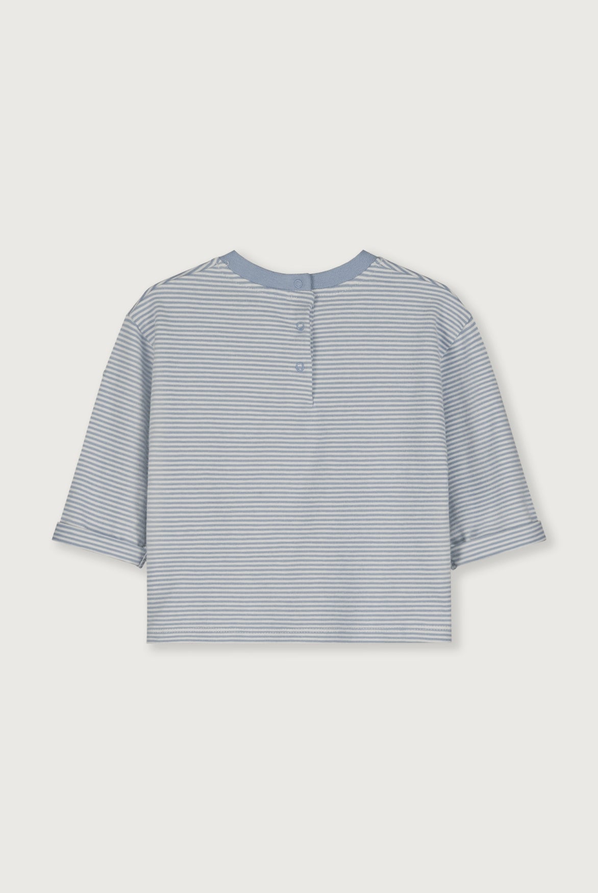Baby L/S Pocket Tee | Stone Gray - Cream