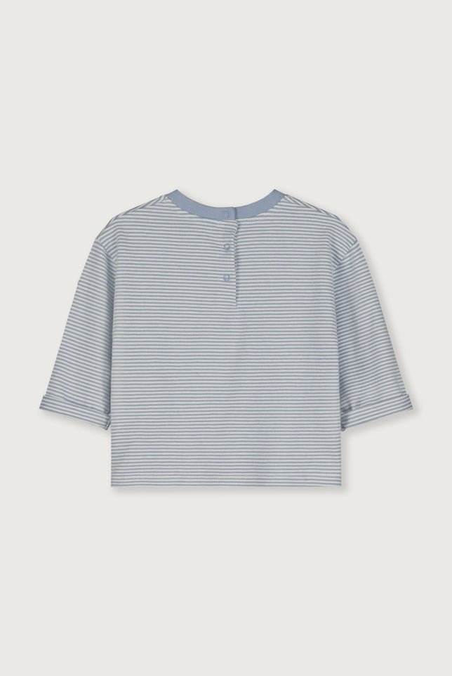 Baby L/S Pocket Tee | Stone Gray - Cream