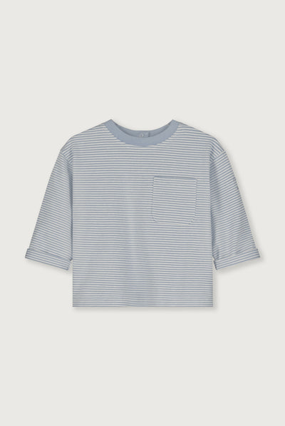 Baby L/S Pocket Tee | Stone Gray - Cream