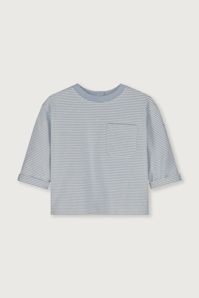 Baby L/S Pocket Tee | Stone Gray - Cream