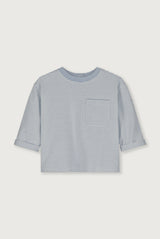 Baby L/S Pocket Tee | Stone Gray - Cream
