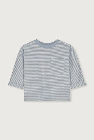 Baby L/S Pocket T-shirt | Stone Gray - Cream
