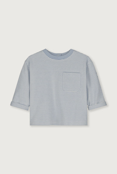 Baby L/S Pocket Tee | Stone Gray - Cream