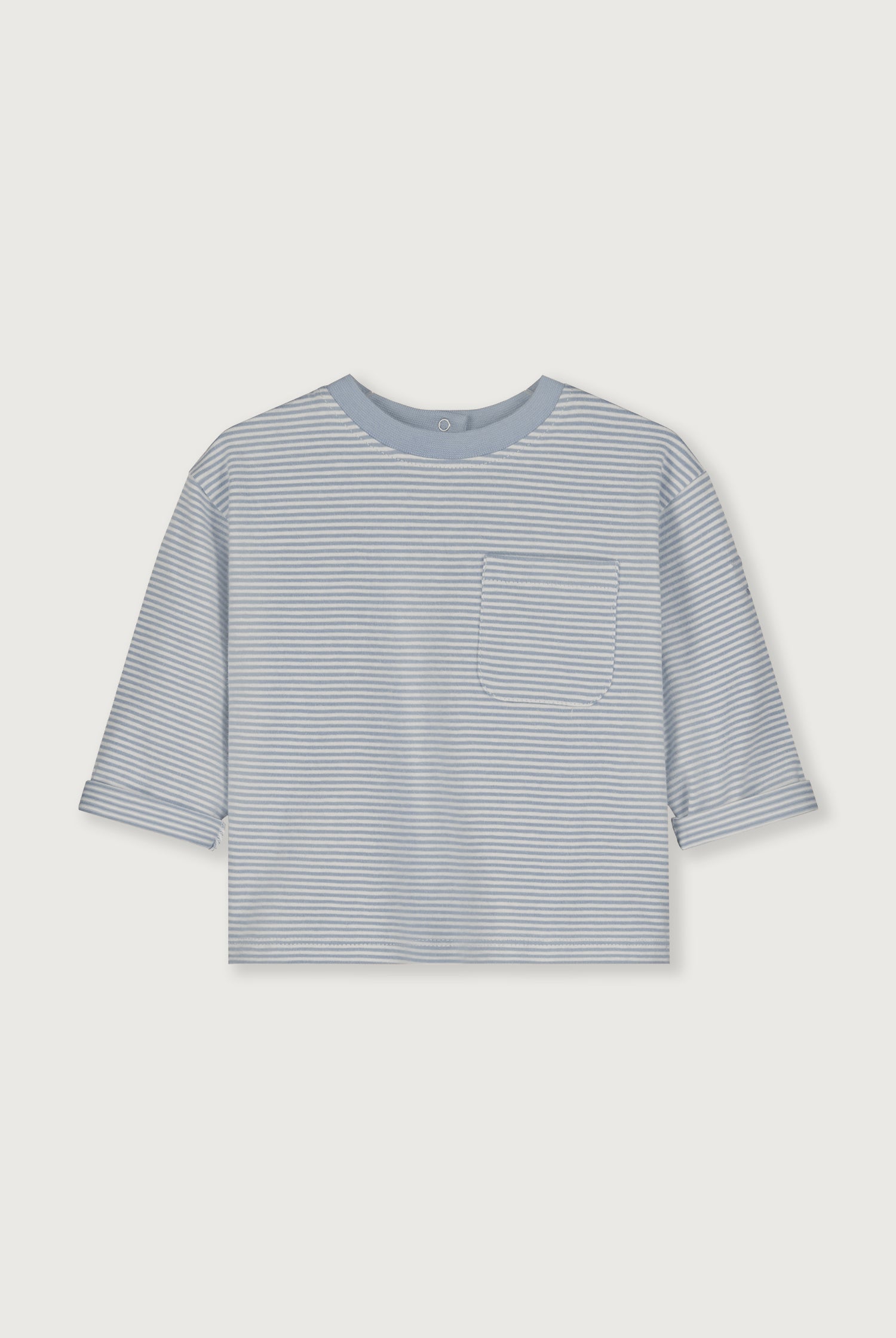 Baby L/S Pocket Tee | Stone Gray - Cream