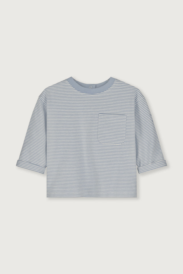 Baby L/S Pocket Tee | Stone Gray - Cream