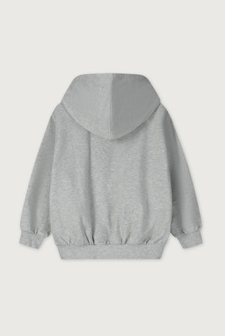 Hooded Cardigan with Zip | Gray Melange