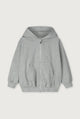 Hooded Cardigan with Zip | Grey Melange