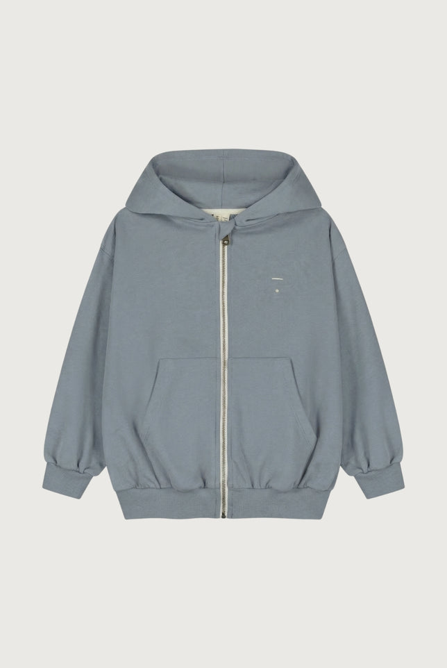 Hooded Cardigan with Zip | Stone Gray