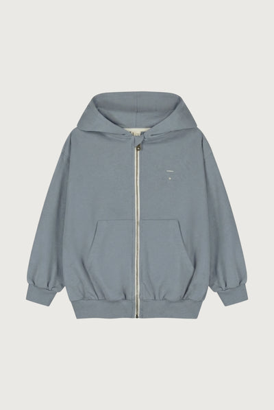Hooded Cardigan with Zip | Stone Gray