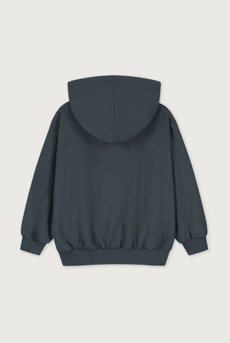 Hooded Cardigan with Zip | Blue Gray