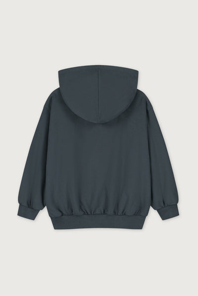 Hooded Cardigan with Zip | Blue Gray