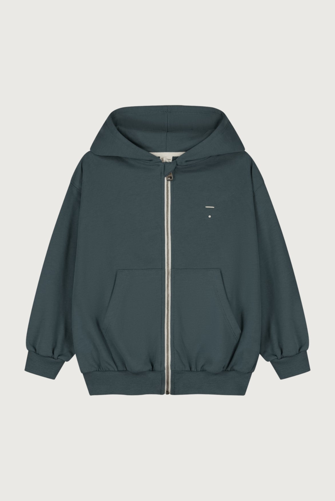 Hooded Cardigan with Zip | Blue Gray