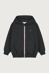 Hooded Cardigan with Zip | Pirate Black
