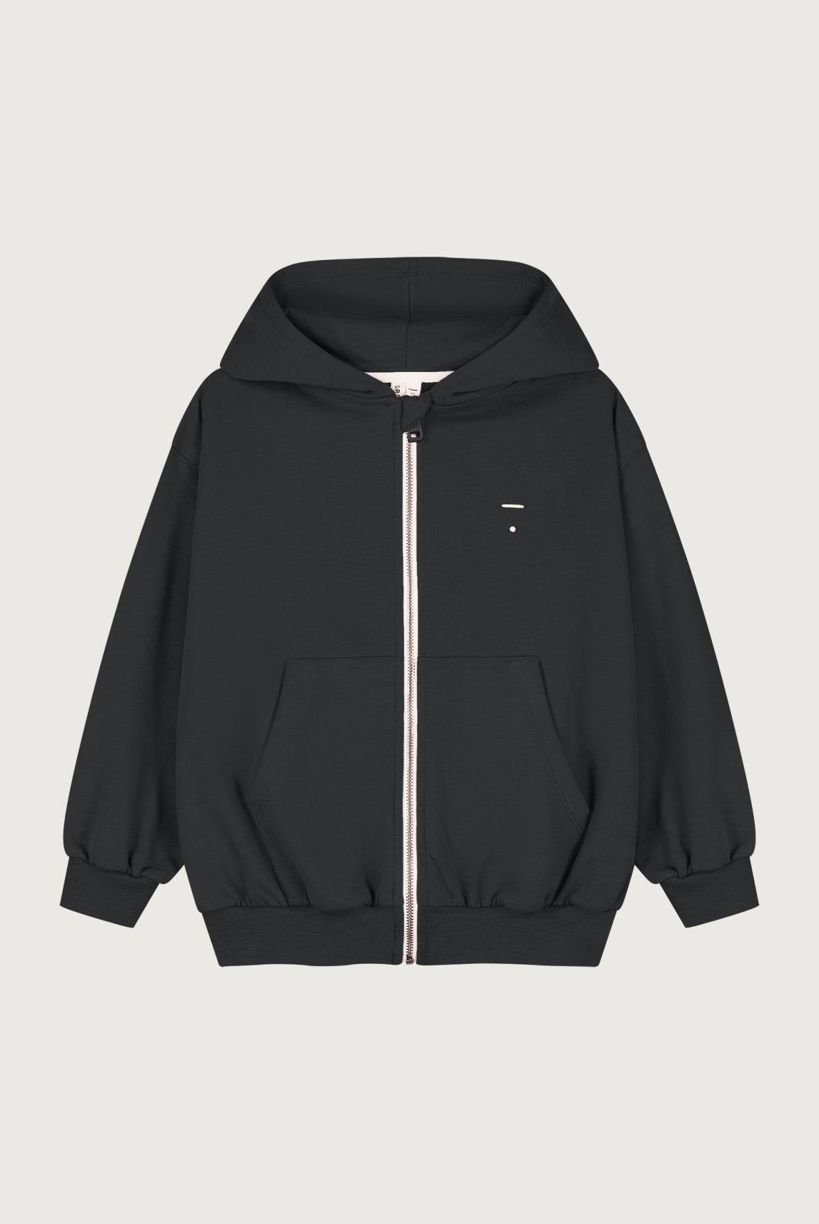 Hooded Cardigan with Zip | Pirate Black