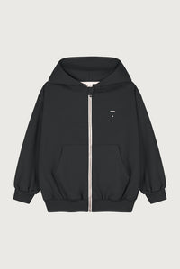 Hooded Cardigan with Zip | Pirate Black