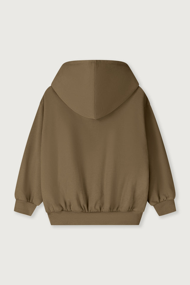 Logo Hooded Cardigan with Zip | Woody - Bubblegum