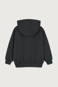 Hooded Cardigan with Zip | Pirate Black
