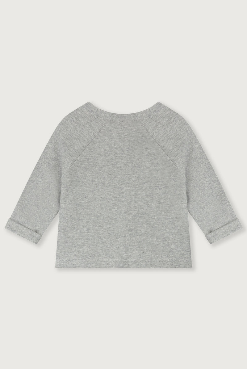 Baby Raglan Cardigan | Grey Melange