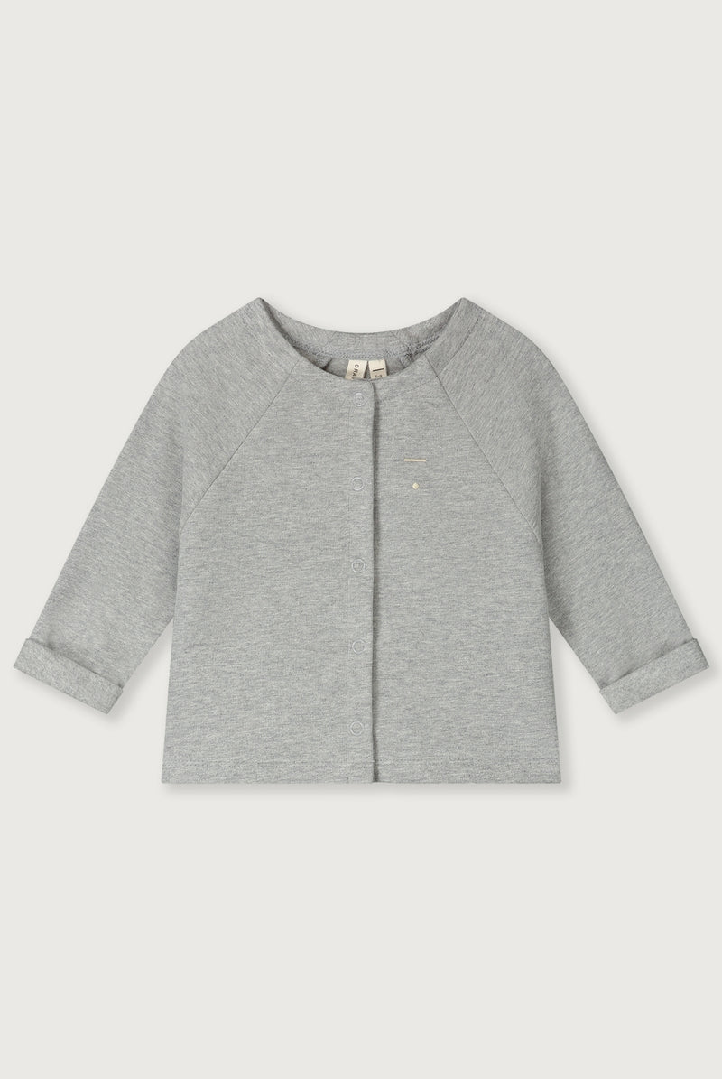Baby Raglan Cardigan | Gray Melange