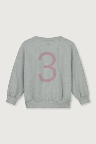 Birthday Sweater | Gray Melange - Berry