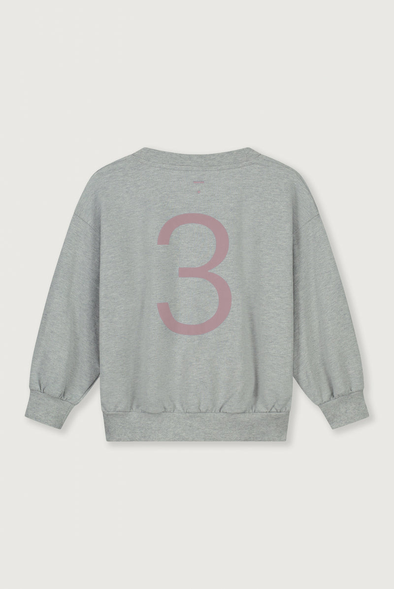 Birthday Sweater | Grey Melange - Berry