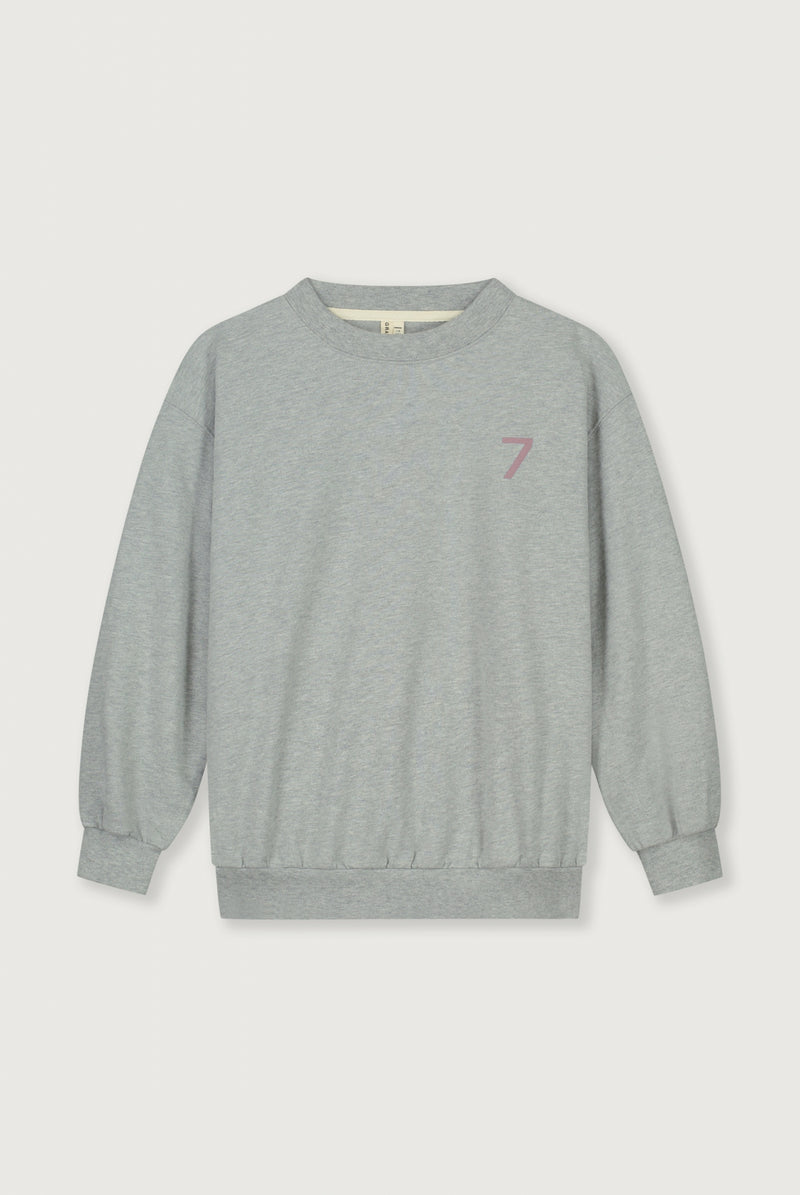 Birthday Sweater | Grey Melange - Berry