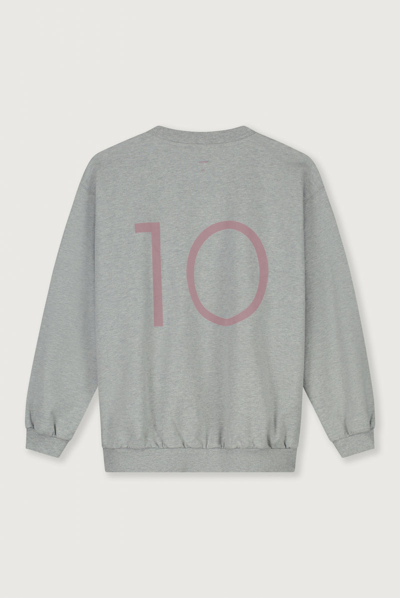 Birthday Sweater | Grey Melange - Berry