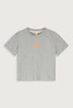 Logo Oversized Tee | Gray Melange - Bright Melon