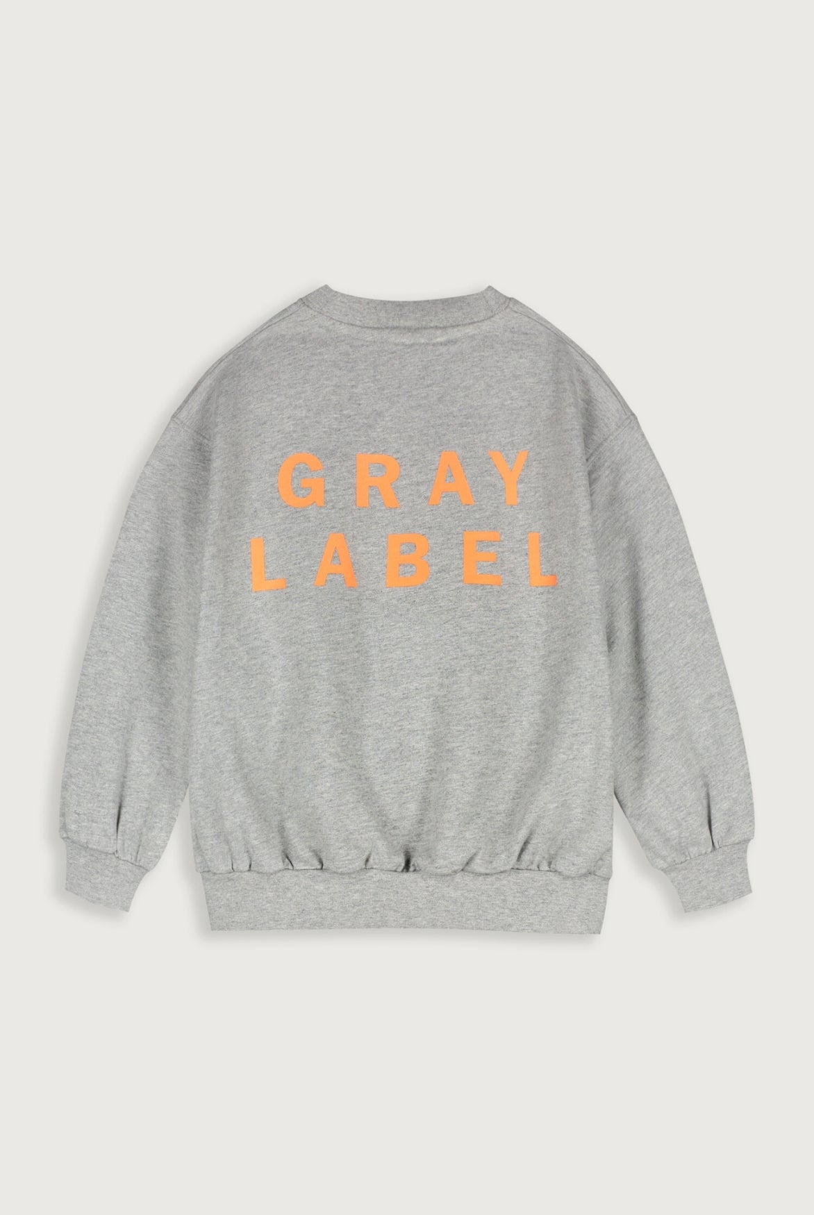 Logo Dropped Shoulder Sweater | Gray Melange - Bright Melon