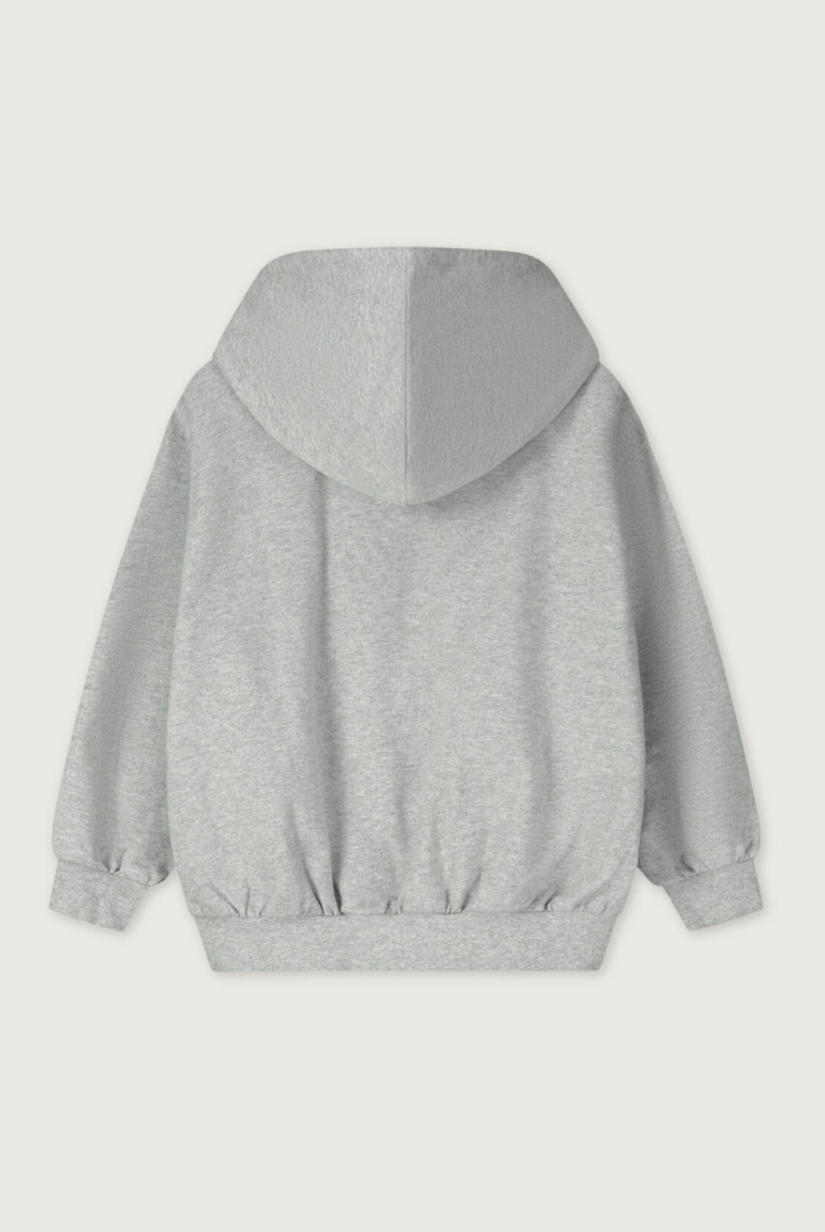 Logo Hooded Cardigan with Zip | Gray Melange - Bright Melon