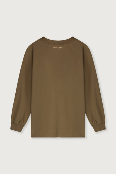 Oversized L/S Tee w/ Logo | Woody - Cookie Print