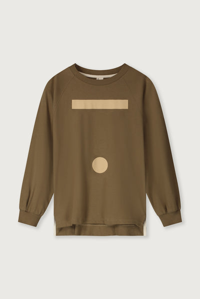 Oversized L/S Tee w/ Logo | Woody - Cookie Print