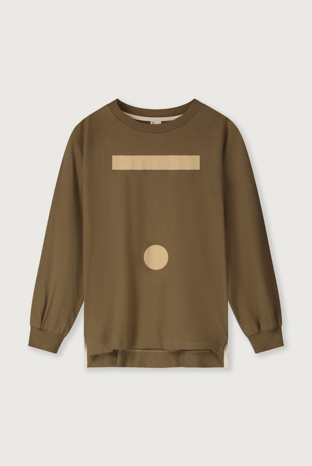Oversized L/S Tee w/ Logo | Woody - Cookie Print